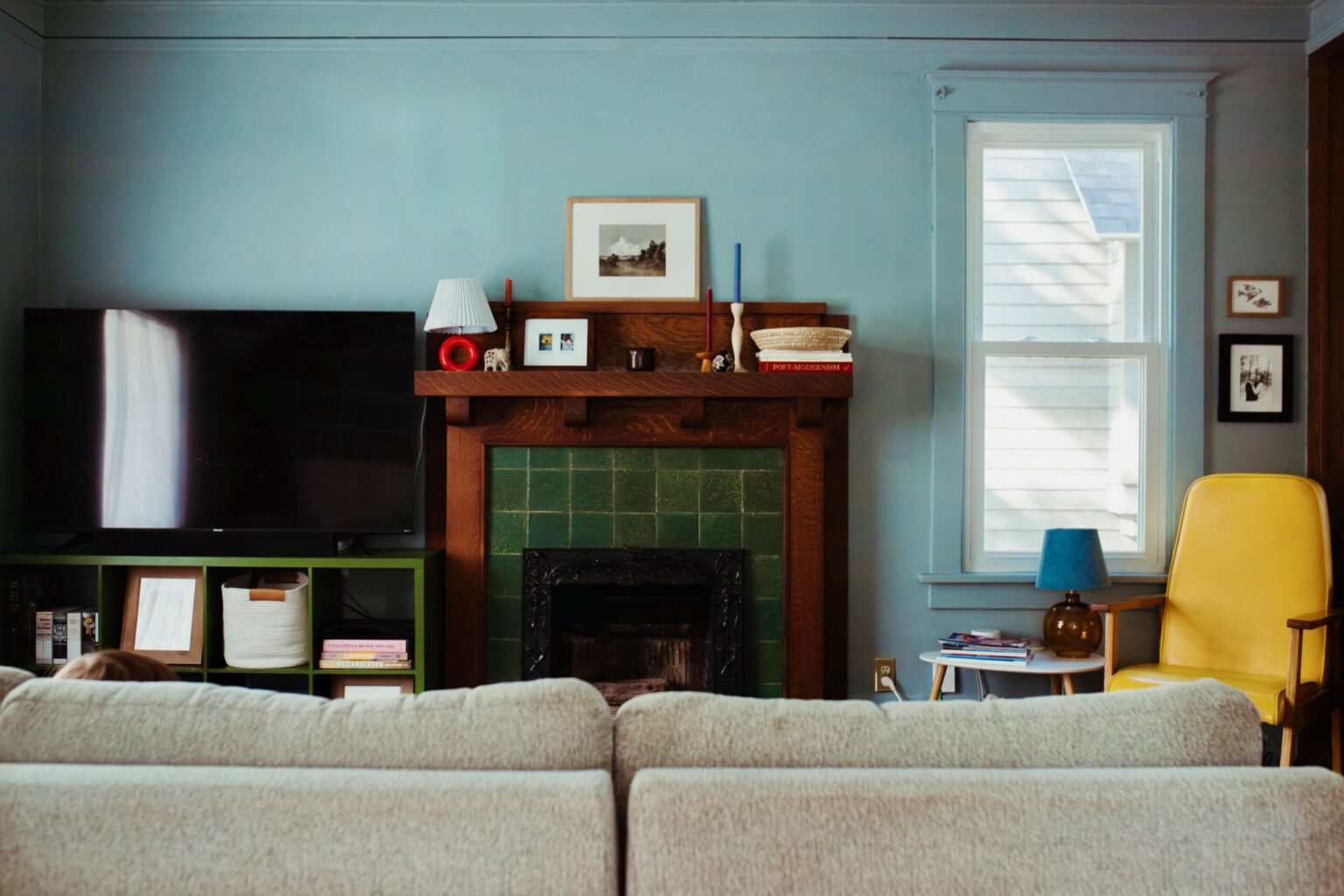 blue living room