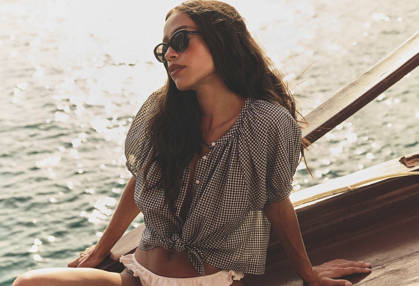 gingham doen shirt top