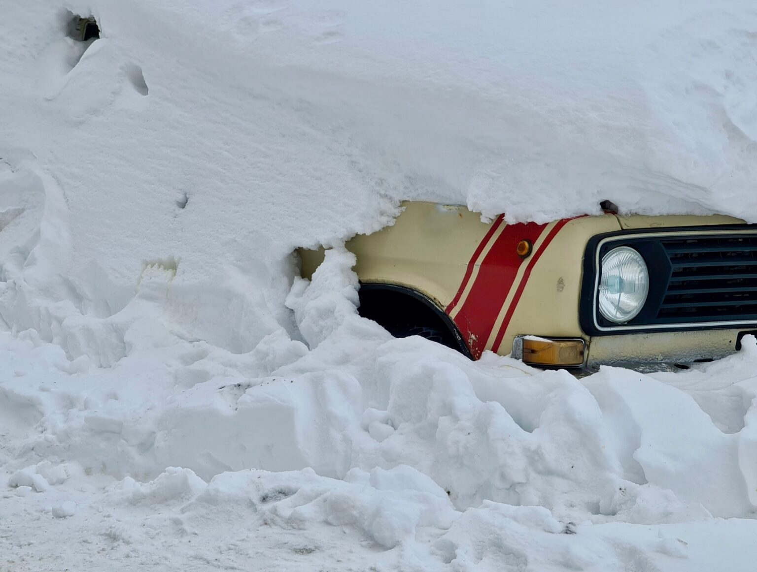 snowy car