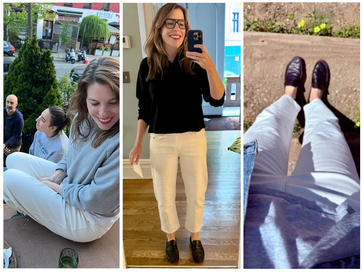 Joanna Goddard white jeans