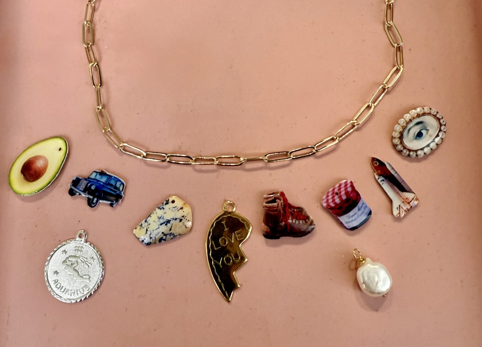 haricot vert charm necklace