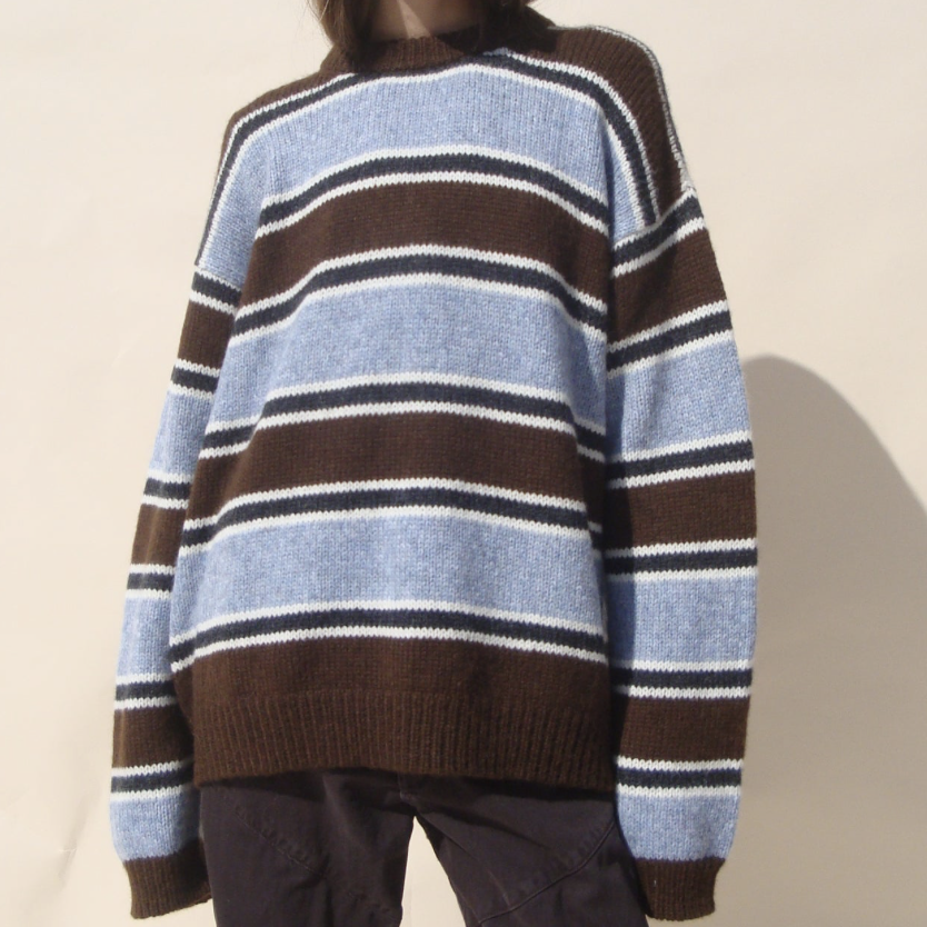 blue and brown sweaters shirts shoes