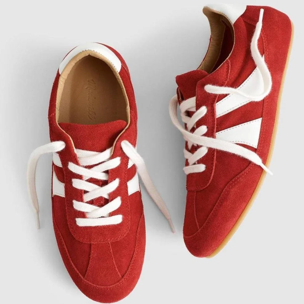 madewell red sneakers