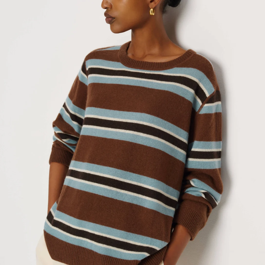 blue and brown sweaters shirts shoes
