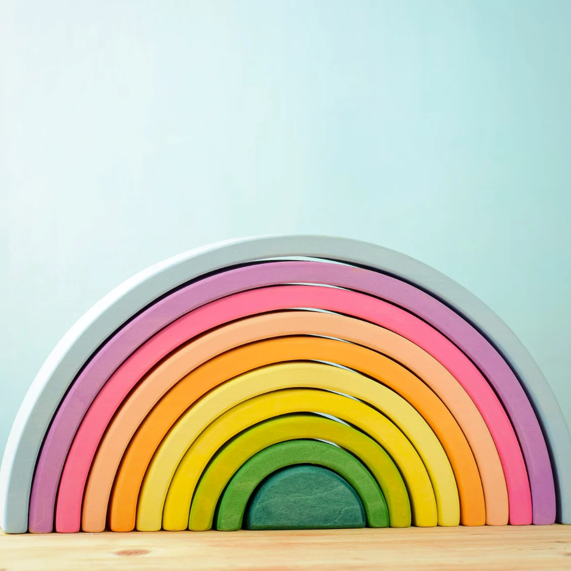 wooden rainbow stacker