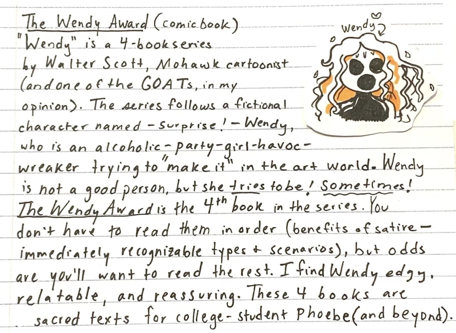 The Wendy Award Comic review