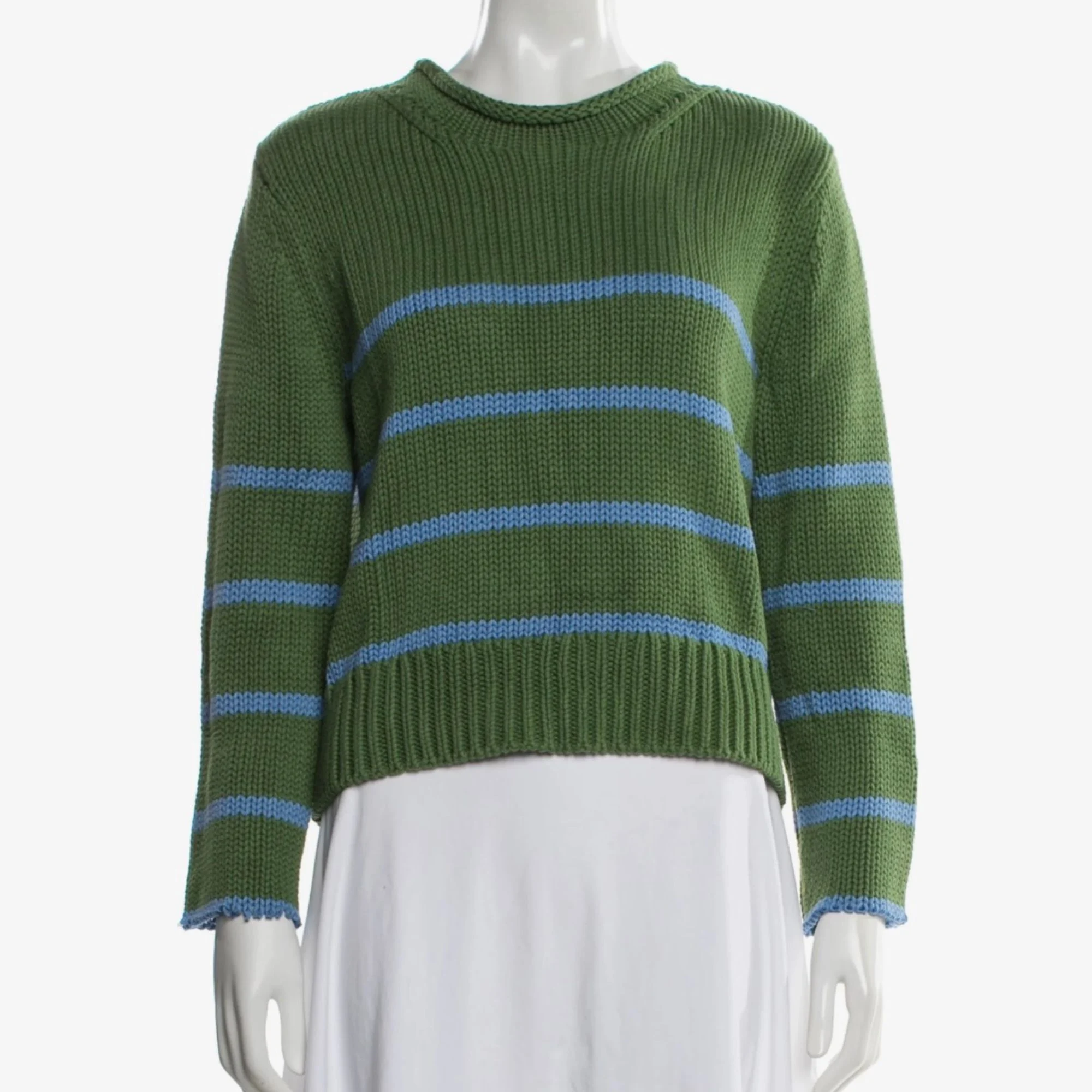 La Ligne green striped crew neck sweater