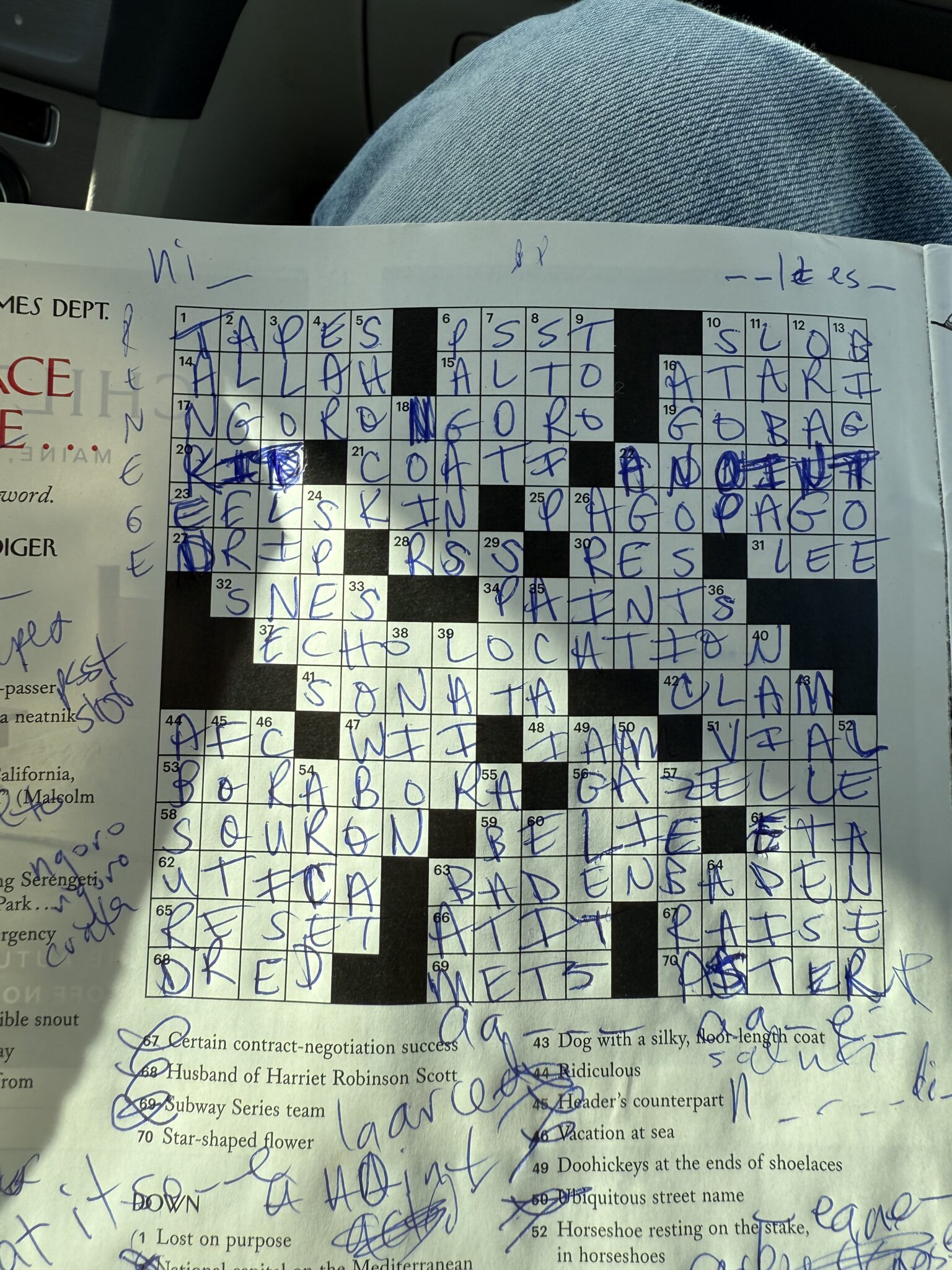 New Yorker crossword puzzle