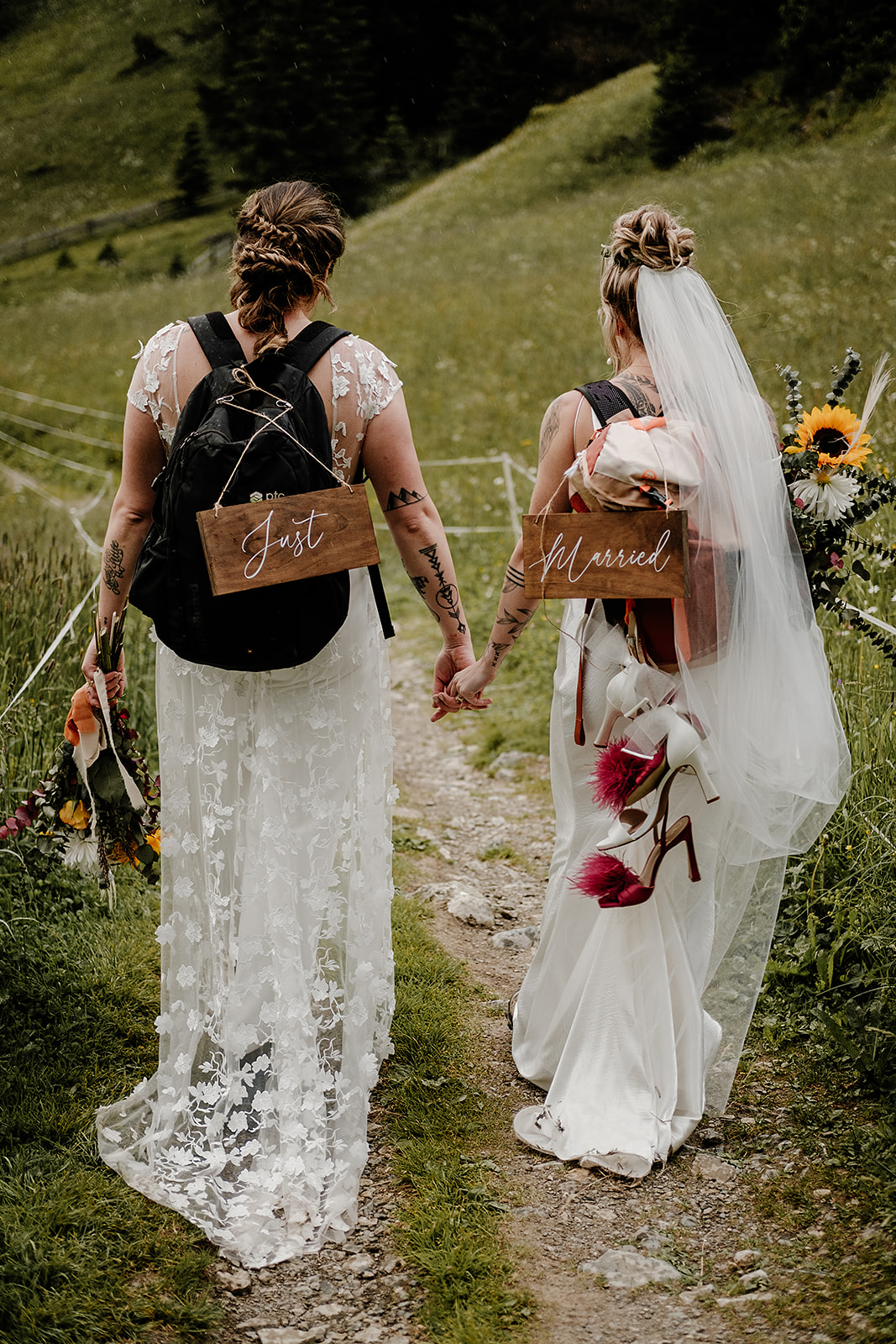 Austria alps hiking wedding elopement