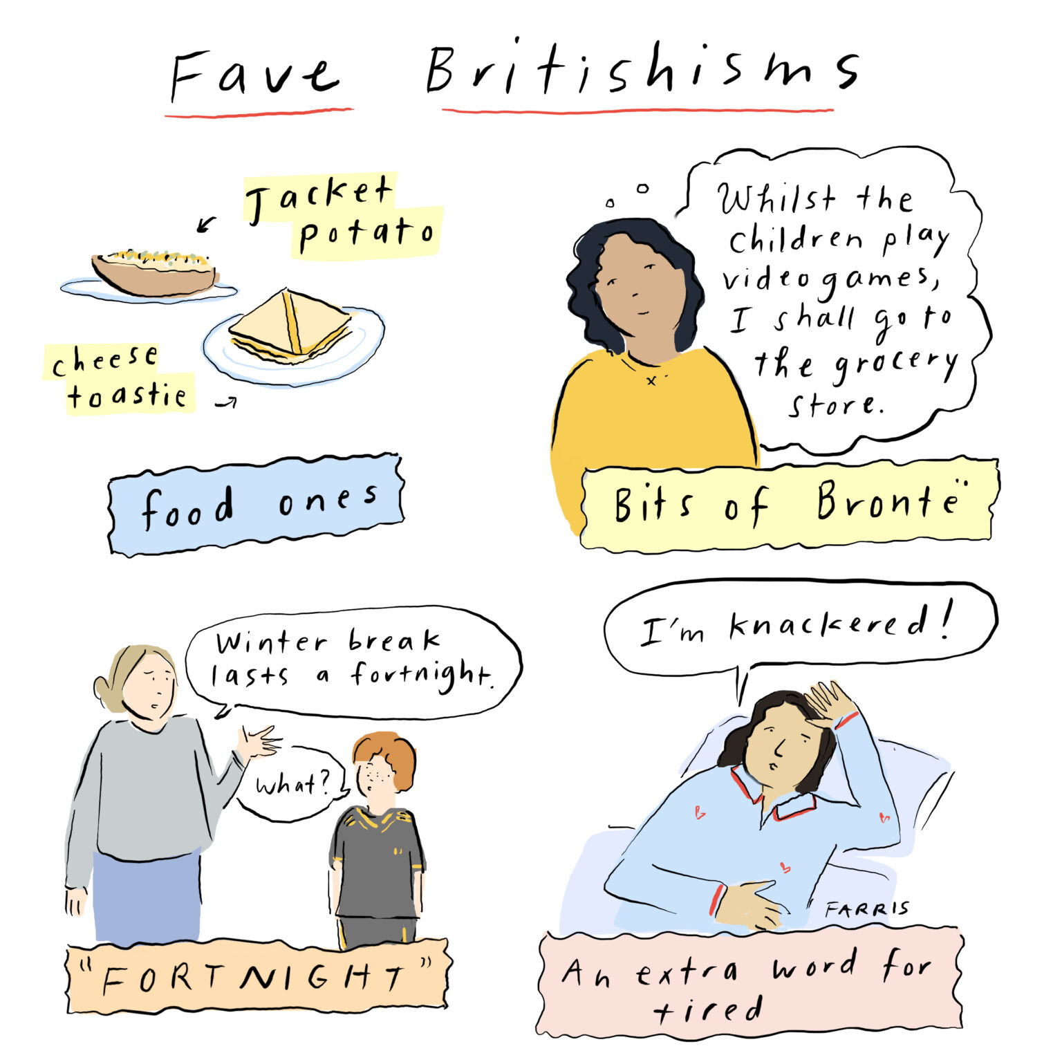 Favorite Britishisms comic by Grace Farris