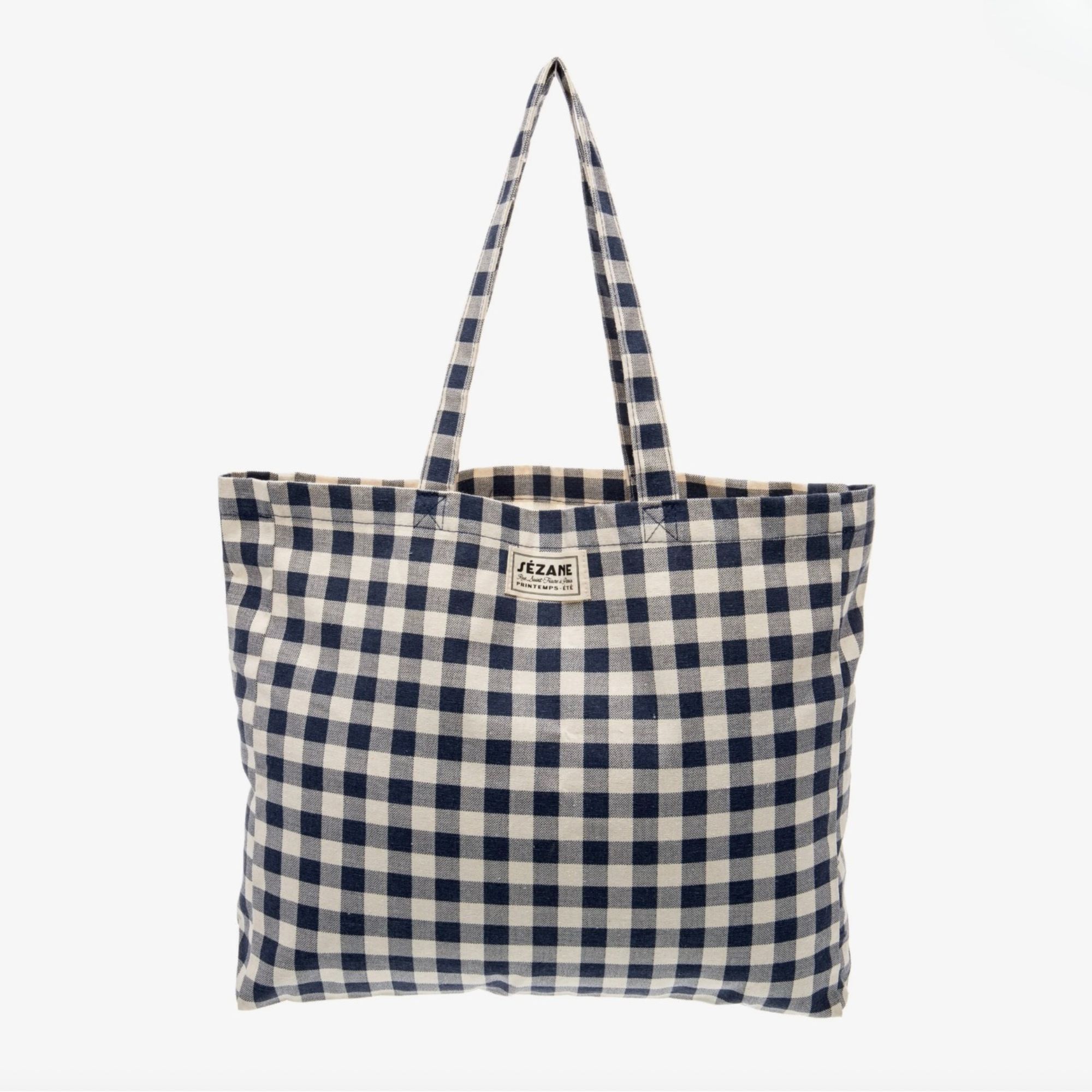 sezane gingham tote